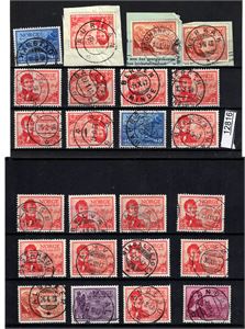 Ex Nk 359-69 o. 2 plansjer Postjubileum, spesielt fint "BERKÅK" på 55øre