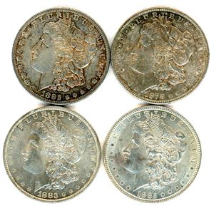 31 US-dollars 1878-1926. 25 are Morgan and 6 Peace. Mixed quality.