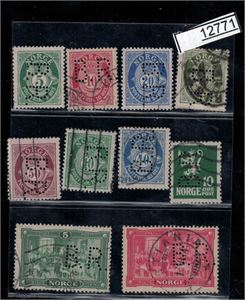 PERFINS "B. R." lot 10 forskjellige stilling 1, 5 og 8
