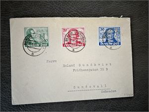 BERLIN Brev med Mi 61-63 til Sverige (Merkeverdi € 180)
