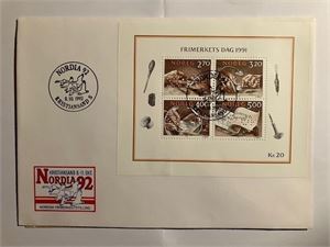 Brev med blokk med perfin NO92