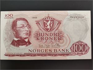 100 kroner 1965 Z 0-million erstatning Brofoss/Ottesen ex. Skanfil 2021