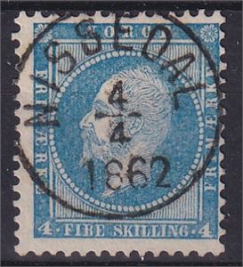 NK 14, Nissedal 4/4-1862  (Te, 6 pkt)