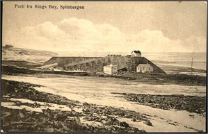 Parti fra Kings Bay, Spitsbergen. Stemplet "Ny-Ålesund 18.8.26" på baksiden.