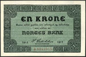 1 krone 1917, serie D.8241615. 01