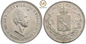 1/2 speciedaler 1846 Oscar I. Kv.01