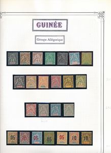FRANSK GUINEA x/o stor samling til 1944 på Yvert ark. Priset av Kaarvang for noen år siden (€ 2075)