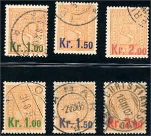 85 I/87 I,85 II/87 II. Kroneprovisorier i komplette serier.
