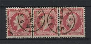 NK 5 3-stripe pos. C6-C8, pent st. DRAMMEN 28/1-1859 på 8 skill Oscar