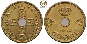 50 øre 1942 Haakon VII. London utg. Kv.0