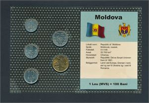 MOLDOVA-MYNTSETT 1-50 bani 1995-98. GI BUD!