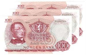100 kroner 1975 Å i serie. Kv.0