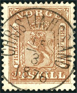 10. 24 skill, pent fullstemplet "Christianssand 15.3.1876".