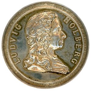 Ludvig Holberg. 1684-1884 (Preget 1934). Sølv. 50mm. Se SH.7. 0/01