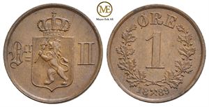 1 øre 1889 Oscar II. Kv.0