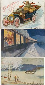 Lot 10 signert kort - bla. Artig Norsk Jenny Nystrømkort.