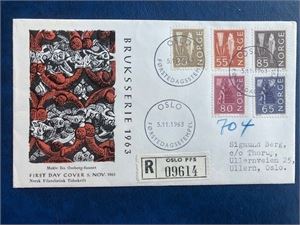 NK 518,523,526,527 og 528 Bruksmerker FDC