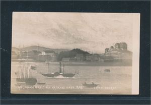 SKIPSKORT D/S Prinds Carl paa Kr.sands havn 1843 (Køhn). Ikke postsendt