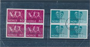 Nk 695-96 o. 4-blokker stemplet "GRIM 1-11-72" . GI BUD!