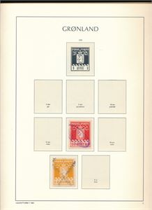 FÆRØYENE/GRØNLAND o/xx samling i LT album med lommer til 90-tallet. GR har 2 pakke-porto, Amerikautgaven xx og Thule, FÆ har med 1940-41-utgaven stemplet