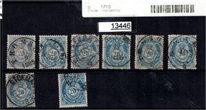 Nk 46 o. 8 merker (Hk 16  som billigste). Stort sett bra kvalitet