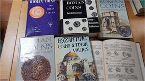 ROM-BYZANS sex böcker inkl. Stevenson "A dictionary  of Roman Coins"