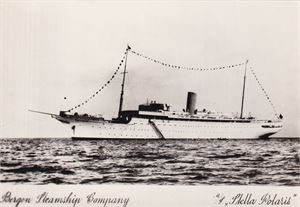 Båtkort - Stella Polaris. Bergen Steamship Company