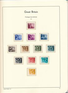 GB LT fortykk porto- og tjenestemerker + noen FDC, presentasjonapakker og et Tolkien prestisjehefte, alt satt inn i grønn LT klemperm
