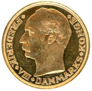 Danmark. 20 kroner 1910 i gull. (8.96/0.9). Fra Gulltransporten. 0/01