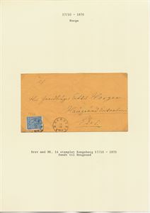 NK 14 4 skilling på brev stemplet Kongsberg 17/10-1870, sendt til Hokksund