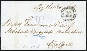 Venezuela. Two unfranked letters sent to New York: One from Caracas in 1874 and one from Puerto Cabello in 1875.