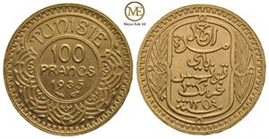 100 francs 1935 Ahmad II. Kv.01