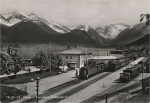 Postkort jernbane ÅNDALSNES stasjon (MR) A6 s/h (Normann 13-29-51) ubrukt