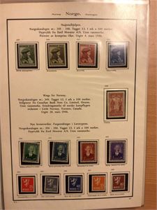 Samling Norge ** 1945 - 1976 på albumark. Komplett (Verdi 9.600.-)