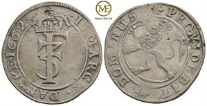 2 mark 1662 Frederik III. Kv.1+