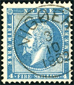 4. 4 skilling Oscar, stemplet "Vigøer 3.10.1862" (HO, 9 pkt).