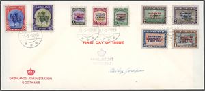 Greenland. Tree complete set America-issue on envelopes. Two without- and one with overprint.