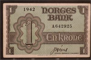 1 krone 1942 A. Kv.1