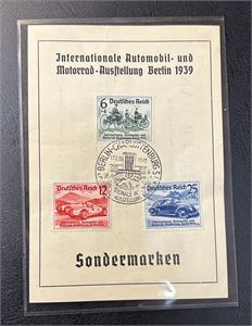 REICH FDC-kort med Mi 686-88, 1939 Automobilutstilling (€ 70)