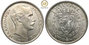 1 krone 1908 u/p Haakon VII. Kv.0