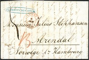 Arendal. 20 brev og kort, sendt til- eller fra utlandet/Arendal.