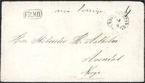 Ufrankert konvolutt, stemplet "Kristinestad 11.9.1872" i Finland og sendt til Arendal. Baksiden med stempene "Abo 26.9.1872", "Stockholm 28.9.1872 og "Christiania Omk. 29.9.1872".