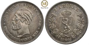 2 kroner 1902 Oscar II. Kv.1+/01
