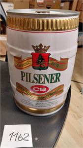ØL-TØNNE - Christianssands Bryggeri 5 liter fra ca 1990. Tom, vekt 540 gram