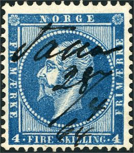 4. 4 skilling Oscar, anert med håndskrevet navn "Tanen 28/4 64" (FI).