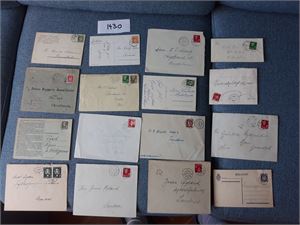 AUST-AGDER Lot 35 brev/kort med stort sett forskjellige steder, mest i ok kvalitet