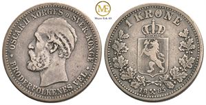 1 krone 1885 Oscar II. Kv.1