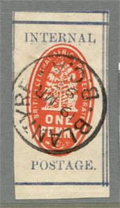 ENGELSKA KOLONIER, BRITISH CENTRAL AFRICA 1898. “INTERNAL POSTAGE”.  SG 56a 1d vermilion