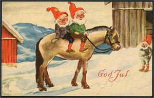 Ca 700 postkort, nær alle er norske og i småformat. Stort sett Julekort eller kort med romantiske motiver. Av Julekortene er kun noen få signerte.