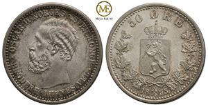 50 øre 1895 Oscar II. Kv.0